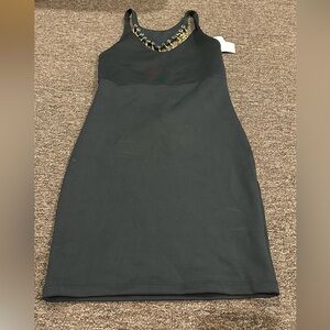 NWT Kikiriki Black Dress Gold Chain Detail open back size M